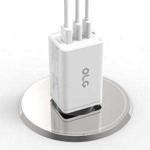 올지 65W 초고속 멀티 충전기 3포트 PD PPS 급속 충전 어댑터 C타입 USB 스마트폰 핸드폰 태블릿