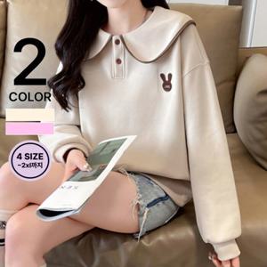 나바바 / 여성 러블리 빅카라 토끼 맨투맨 NT1950/ 2컬러_4사이즈