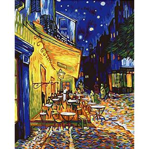 취미만들기 밤의 카페 테라스 캔버스 보석십자수 40x50 수예용품