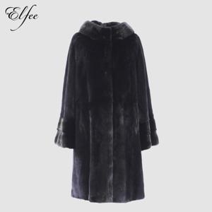 [진도]풀스킨 휘메일 밍크 후드 롱 코트 (EC14)(블랙)