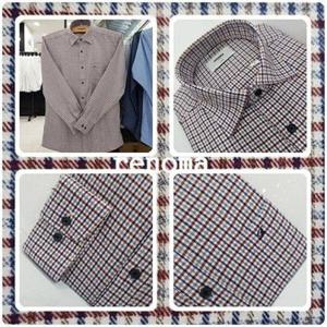 [레노마셔츠]일반핏/도톰한 옴므 셔츠/남성 체크 트윌 기모 긴소매 겨울 남방 RNWSG0940 -A_US