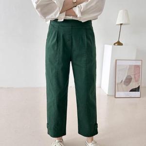 |KSP6586|므슬롬 컷팅 배기 여성 뒷밴드처리 코튼팬츠 비조 스트레이트