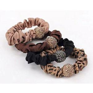 [에이치플러스몰]고급스런 큐빅 볼 머리끈 4p 세트 헤어끈 머리고무줄