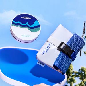 [나이스웨더 콜라보]에이지투웨니스 카밍 롱프로텍션 무기자차 쿨링 선팩트 (본품+리필) + 키링파우치 증정