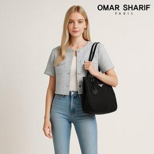 [오마샤리프] 소가죽 트림 여성 숄더백 겸 토트백 OS198