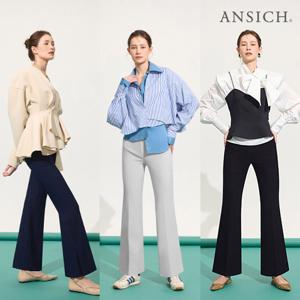 [안지크]25SS  슬릿 세미플레어 밴딩 슬랙스 3종