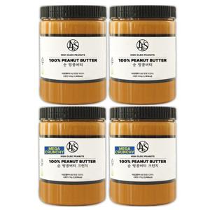 [순 땅콩버터] 순 땅콩버터 크리미 500g X 2개 + 크런치 500g X 2개 [총 4개(2 kg)] 무첨가 100%