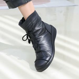 제이슈 /  빠른배송 소가죽 기모안감 말리프 숏 부츠 4.5cm