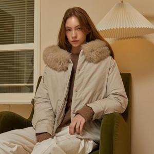 [정가 199,000원]폭스퍼 후드 구스다운 자켓