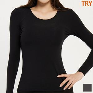 트라이 히트업플러스 여성 기모 9부 상의 내복 발열 성인 내의
