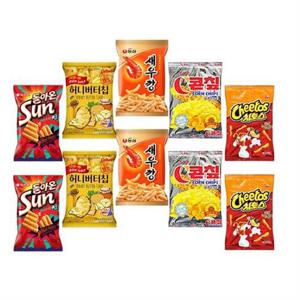 갤러리아_호불호 없는 과자 5종 2봉지씩 / 새우깡 썬칩 허니버터칩 콘칩