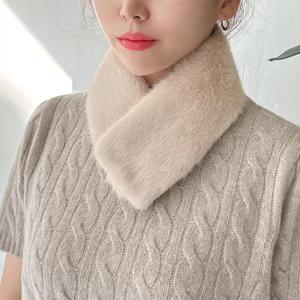 [베리룸]쁘띠목도리 페이크퍼 밍크 머플러 짧은 토끼털목도리 (11366036)