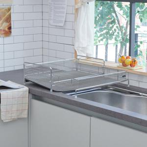 [아이넥스]2025 NEW 클린엣지 점보 3단 슬라이딩 확장형 올스텐 식기건조대(본체+물받이)