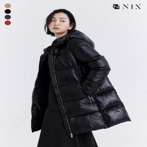 [닉스][NIX]여) 나일론 덕다운80/20 - 지퍼포인트 후드 샤이니 에이라인 (FNRWCUH509P)