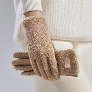 [루즈루나] 엘파 여성 겨울 부클 양털 방한 퍼 안감 기모 터치 장갑 J303