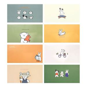 사무실비품 꼬망 가로봉투세트 8종X12개 캐릭터 편지봉투 현금 문구사무용품