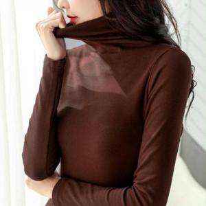 여성 목 폴라 티셔츠 Slim핏 긴소매 긴팔 봄 가을 겨울 언더웨어 의류