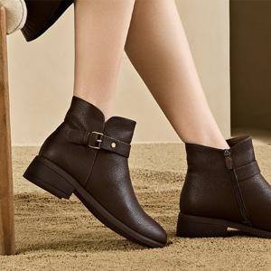 [정상가 179,000원] 엘칸토 여성 버클 몰드 앵클 부츠 4cm LCWA74I54V