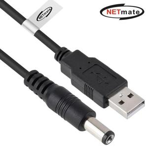 넷메이트 USB 전원 케이블 2m (5.5x2.1mm/18W/블랙) N