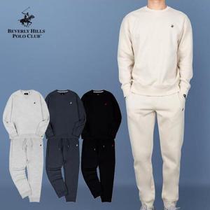 [비버리힐스폴로클럽]남자 기모 트레이닝복 세트 오버핏 맨투맨 조거팬츠 셋업 겨울 운동복 츄리닝