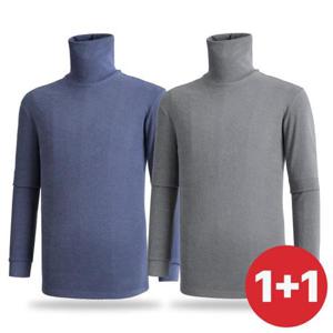 1+1 투엘라 남성 히트폴라 겨울 골지 기모 하이넥 목폴라 티셔츠(M6OPWT09)