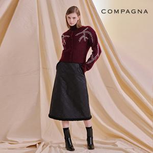 [꼼빠니아] 25FW 다이아몬드 자수 퀼팅 패딩 스커트