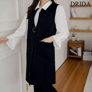 [드리다]DV21301 엄마옷 여성 정장 조끼 가을 빅사이즈 장식 롱 베스트 40-50대 중년 66-99 상견례 하객