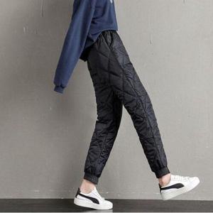 [끌레아]여자 패딩바지 골프 아웃토어 발목 절개 허리 밴딩 겨울 방한 따뜻한 슬림핏 여성용 겨울팬츠