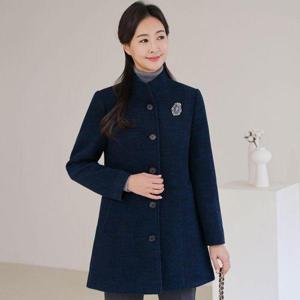 [드리다]엄마옷  여성 겨울 하이 카라 빅사이즈 정장 울 자켓 50-60대 미시 중년여성 마담옷 하객 상견례