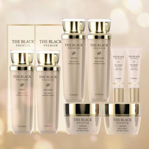 [코리아나 8종풀세트] 더 블랙 프리미어 보습 탄력 완벽 2세트(토너*2로션*2크림*2아이크림*2)+쇼핑백