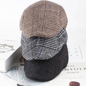 겨울모자 남성헌팅캡 겨울 베레모 골프 망사 체크무늬 모자
