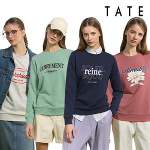 [런칭가 59,900원][TATE] 테이트 25SS 여성 리얼 에센셜 코튼 블렌딩 아트웍 스웨트셔츠 4종