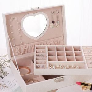 키밍 하트 2단보석함 액세서리 수납함 정리함 귀걸이 (W622B47)