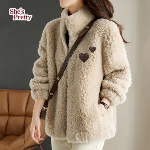 [쉬즈프리티] 페니투하트뽀글이점퍼점퍼 L까지_여성퍼코트