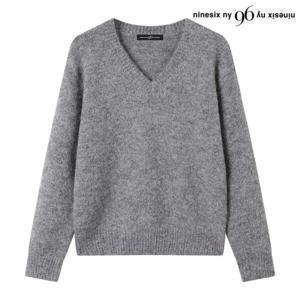 나인식스뉴욕 데일리 베이직 V넥 오버핏 긴팔 니트 (NP3KT026L0)