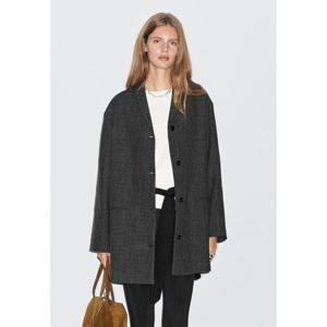 마시모두띠 라펠 칼라 미드 렝스 울 블렌드 코트 06453870802