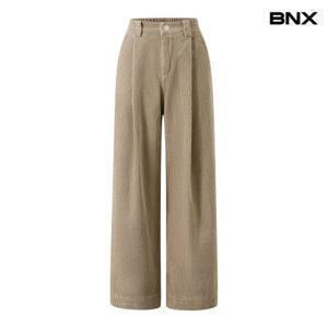 BNX 코듀로이 뒷 밴딩 핀턱 롱 팬츠 (BX4PT004L0)