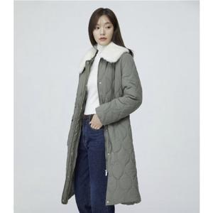 플라스틱아일랜드 퍼 카라탈착 허리스트링 롱 패딩 점퍼 (PR4PZ064)