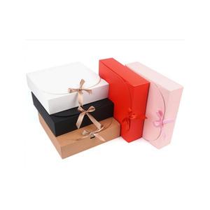 납작한 선물포장상자 무지종이박스 사각형 리본묶음 선물포장케이스