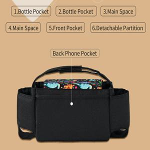 유모차 컵 거치대 커버, 유모차 가방, 유모차 정리함 액세서리, 트롤리 정리함 파우치, 여행 액세서리