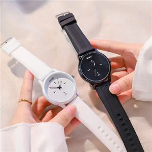 대형 다이얼 커플 시계 부드러운 실리콘 스트랩 젤리 쿼츠 시계 여성용 시계 커플