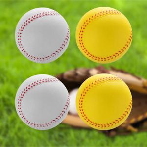 6개 PU 소프트 야구공, 9cm 폼 스트레치 볼, PU 발포 스펀지 볼, 탄성 야구공, 초보자용 팀 연습 야구공