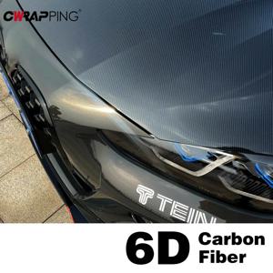 6D 카본 파이버 자동차 바디 비닐 랩 매트 액세서리 글로시 블랙 스티커 포일 커버 데코레이션 필름 오토바이 자동차 액세서리