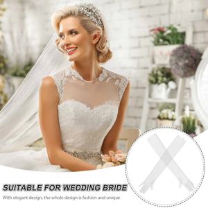 1쌍 시어 글러브 울트라 롱 메쉬 튤 화이트 웨딩 브라이덜 액세서리 우아한 곡선 세련미 롱 여성 정장용