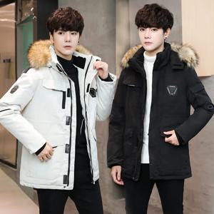 겨울 오버코트 남성용 90% 화이트 덕 다운 탈부착 가능한 캡 남성용 보온 다운 재킷 두꺼운 패딩 재킷 남성 코트 고품질
