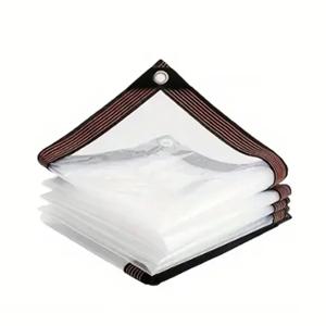 투명한 방수포 pe 두꺼운 방수 uv 찢어짐 방지 내구성 플라스틱 비닐 방수포(그로밋 정원 레인 커버 포함)