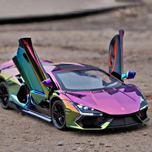1:24 Lamborghini Revuelto 전기 도금 합금 모델 자동차 장난감 다이캐스트 금속 주조 소리와 빛 자동차 장난감 어린이 차량