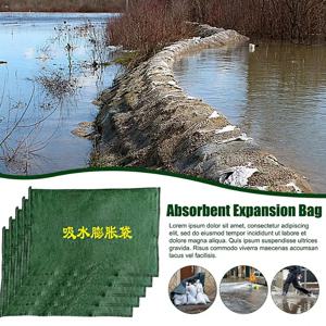 흡수성 모래 주머니 홍수 방지 가방 홈 차고 문 지하실 흡수성 홍수 댐 가방을위한 재사용 가능한 홍수 댐 가방