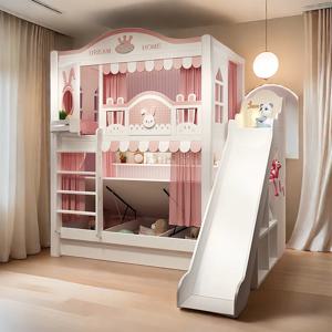 장식 수납 어린이 침대 프레임 디자인 현대 이층 어린이 침대 나무 일본 흰색 Lit Cabane Enfant 가구 홈