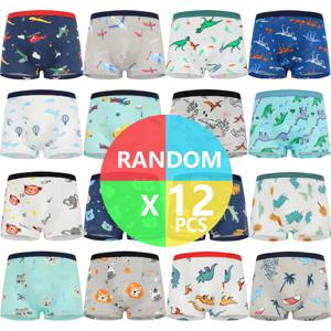 4/8/12 Pcs 소년 복서 세트 팬티 어린이 면화 속옷 아기 속옷 십대 만화 공룡 인쇄 부드러운 어린이 팬티
